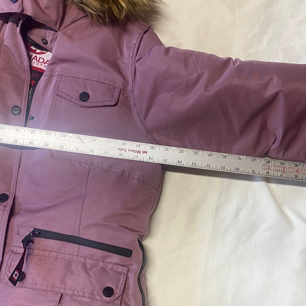 Women's Mauve Fur-Trimmed Puffer Coat - Picture 16 of 16